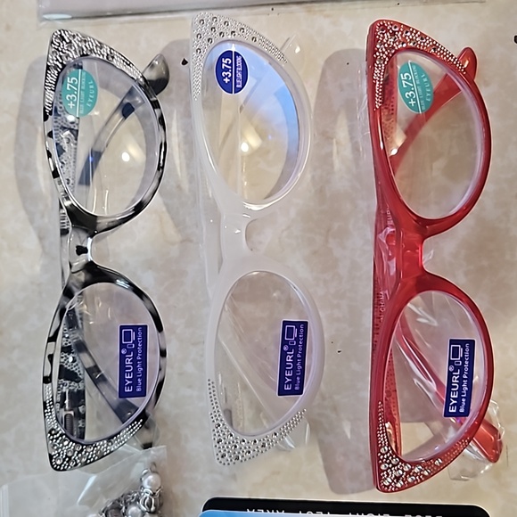 3 Pack Fashion Cat Eye Reading Glasses for Women - Blue Light Blocking - Picture 2 of 3